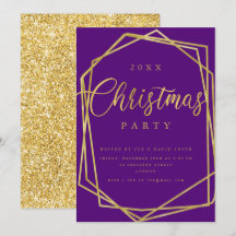 MODERN-skript Guld Lila Ram jul Party