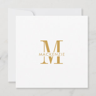 Modern skript Guld Monogram Initialer - minimalt Anteckningskort