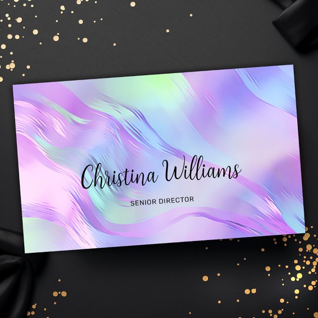 Modern skript Hologragragrafik Visitkort (Modern Script Holographic Business Card)