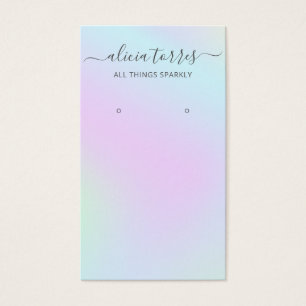 Modern skript HoloGraph Earring Holder Card Visitkort