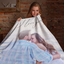 Modern skript I Kärlek, din fotopapper Blanket Fleecefilt