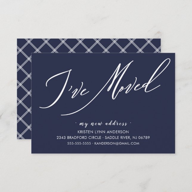 Modern skript jag har Flyttat Flytta Announcement OSA Kort (Fram/baksida)