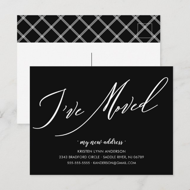 Modern skript jag har Flyttat Flytta Announcement Vykort (Fram/baksida)