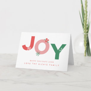 Modern skript Joy Photo Helgdag Folded Hälsning Kort