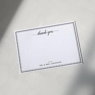 Modern skript kalligrafi bröllop tack anteckningskort
