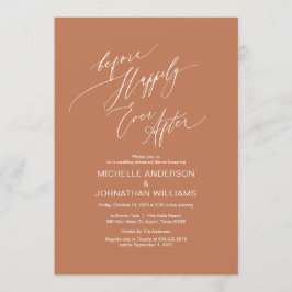 Modern skript, koppar, Bröllop Rehearsal-middag Inbjudningar