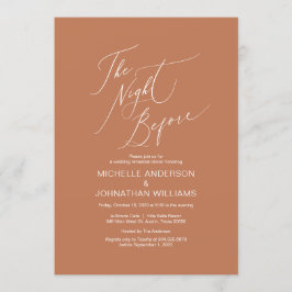 Modern skript, koppar, Bröllop Rehearsal-middag Inbjudningar