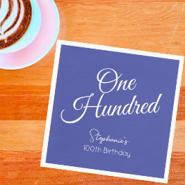 Modern skript Lavender 100:e födelsedagen Pappersservett