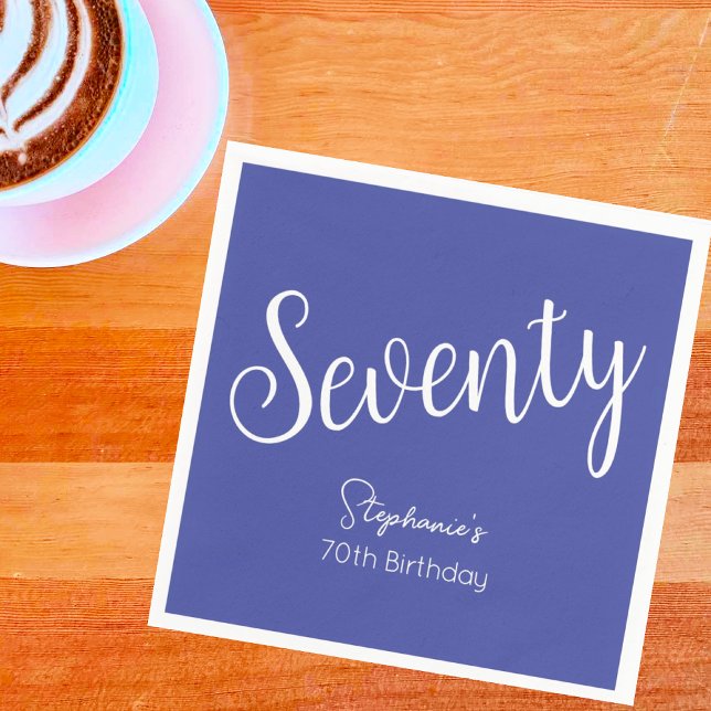 Modern skript Lavender 70:e födelsedagen Pappersservett (Skapare uppladdad)