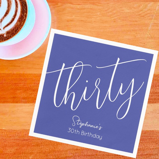 Modern skript Lavender Lila 30års födelsedag Pappersservett (Skapare uppladdad)