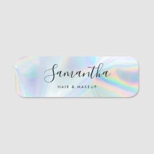 Modern skript Makeup Beautician Holography Namnbricka