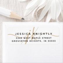 Modern skript - minimal Guld Monogram Initialer