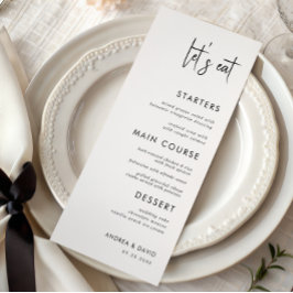 Modern skript - minimalistisk Låt oss Eat White Br Meny