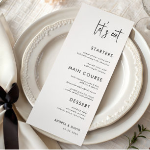 Modern skript - minimalistisk Låt oss Eat White Br Meny