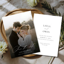 Modern skript - minimalistisk Rustic Boho Bröllop-