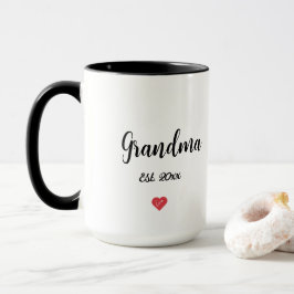 Modern Skript Mormor År Hjärta 2 Tonad Mugg