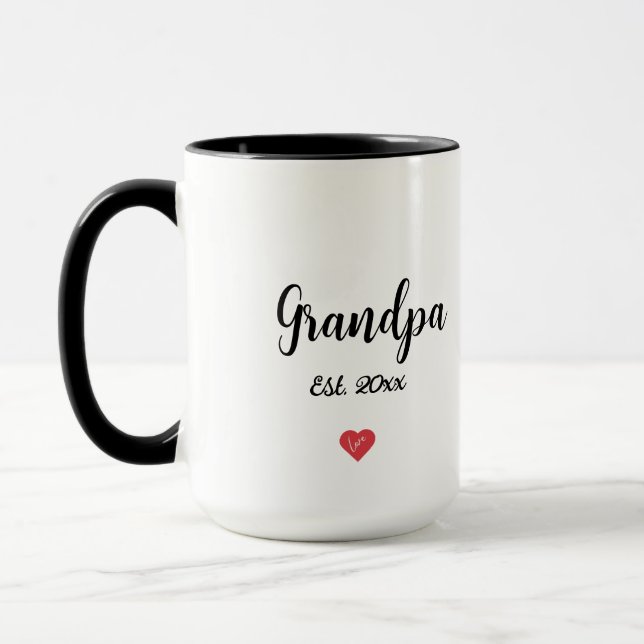 Modern Skript Mormor År Hjärta 2 Tonad Mugg (Vänster)