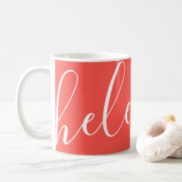 Modern skript Namn i Personligen Coral Kaffemugg