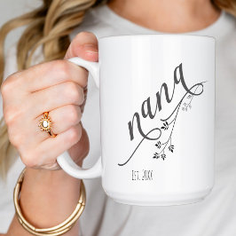 Modern skript nana-år upprättad kaffemugg