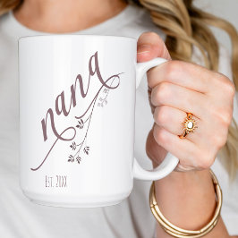 Modern skript nana-år upprättad kaffemugg