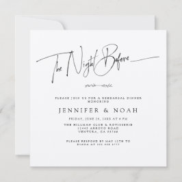 Modern skript natten före repetitionsmiddagen tack kort