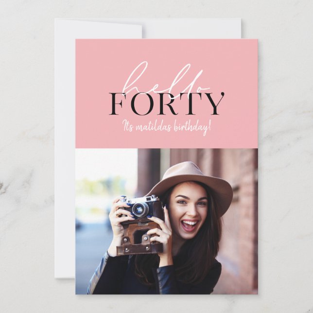 Modern skript och geometrisk 40-årsfoto (Framsida)