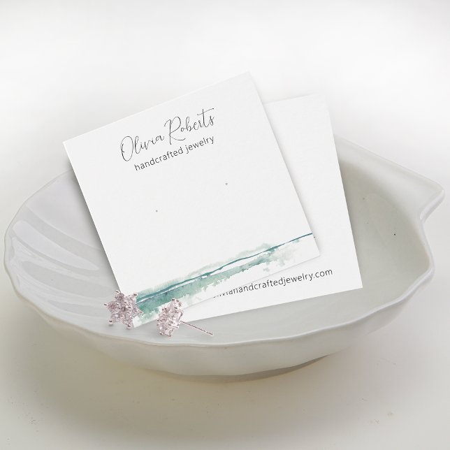 Modern skript örhänge visningskort fyrkantigt visitkort (Modern Script Stud Earring Display Card)