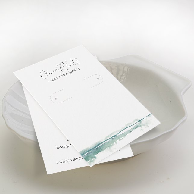 Modern skript örhänge visningskort visitkort (Modern Script Hoop Earrings Display Card)