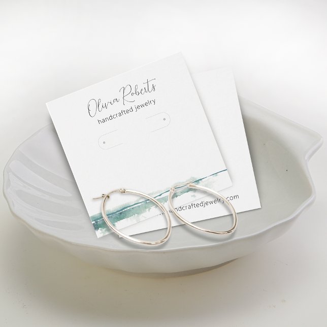 Modern skript örhängs displaykort fyrkantigt visitkort (Modern Script Hoop Earrings Display Card)