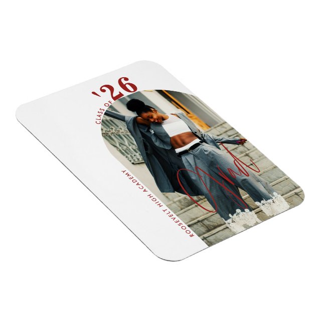 Modern skript Photo 2024 Minimalist Studenten Magnet (Högersidan)