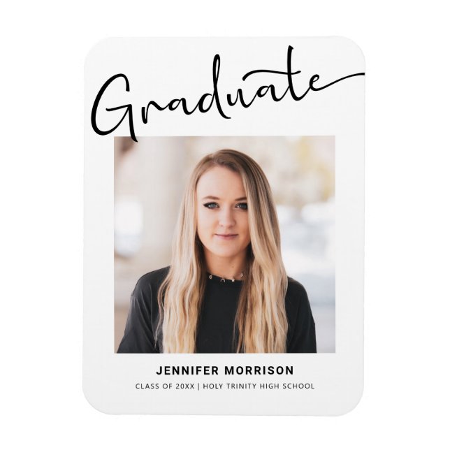 Modern skript Photo Studenten High School Senior Magnet (Vertikal)