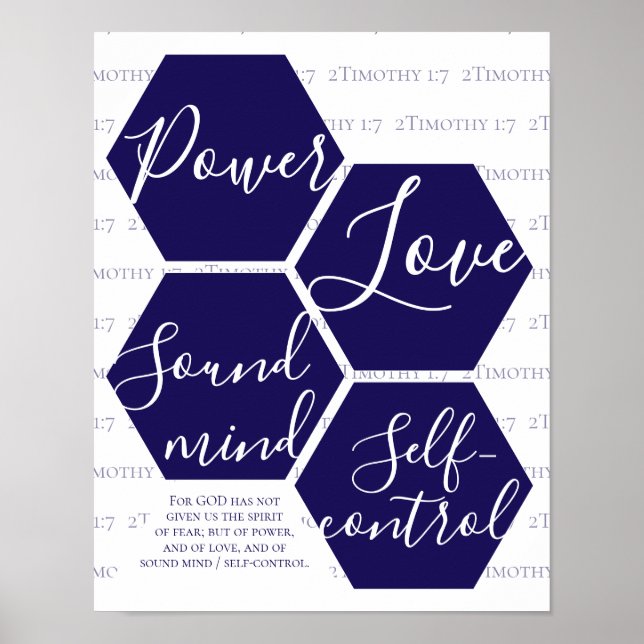 Modern skript POWER LOVE SUND SJÄL Kristen  Poster (Framsidan)