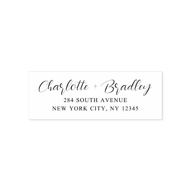 Modern Skript Professionell Personlig Returadress Självfärgande Stämpel (Design)