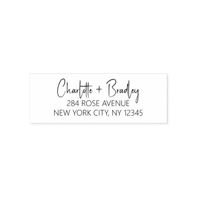 Modern Skript Professionell Personlig Returadress Självfärgande Stämpel (Design)