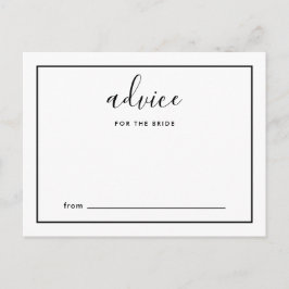 Modern skript rådgivning för bruden svart och vit rådkort