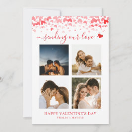 Modern skript Red Heart Valentines kortfoto Inbjudningar