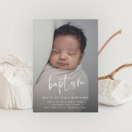 Modern skript religiöst dop & dopceremoni inbjudningar