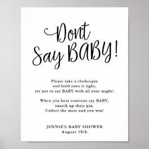 Modern skript Säg inte Baby-spel Poster