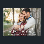 Modern skript | Spara datumfoto Vykort<br><div class="desc">Modern skript Spara Förlovningen för meddelande om enstaka foto-postkort</div>