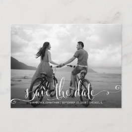 Modern skript Spara datumfoto-vykort Meddelande Vykort