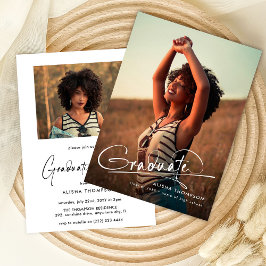 Modern skript Student 2 Photo Studentfest Inbjudningar