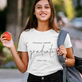 Modern skript Student Namn 2025 Studenten T Shirt