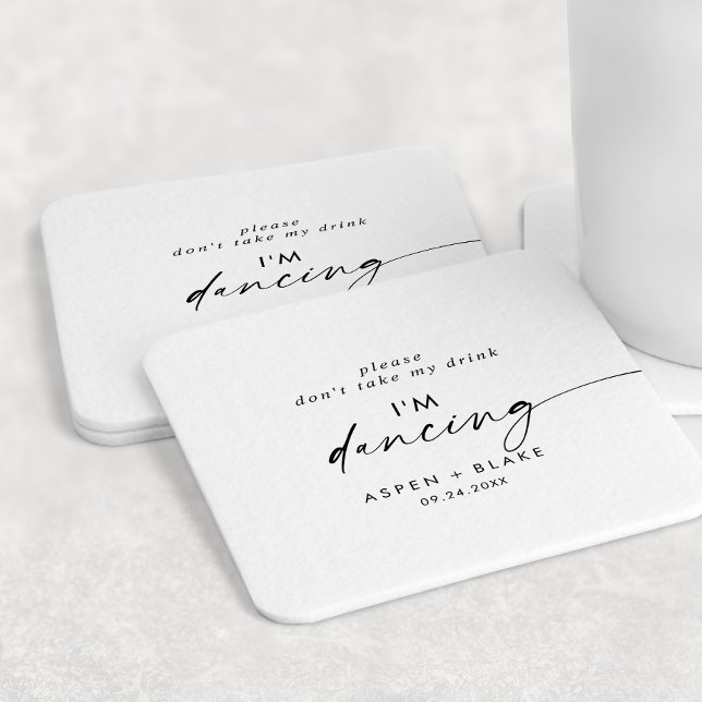 Modern skript Ta inte min dryck jag dansar Underlägg Papper Rund (Skapare uppladdad)
