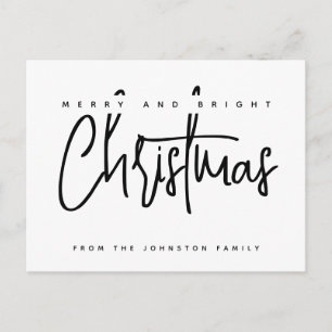 Modern skript typografi God Jul Vykort