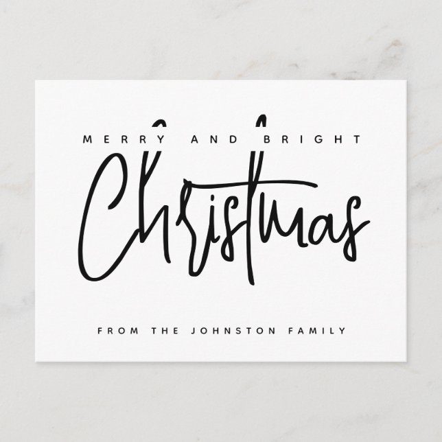 Modern skript typografi God Jul Vykort (Framsida)