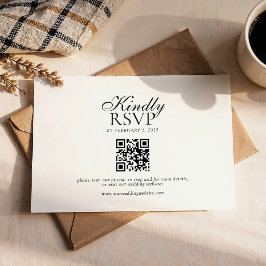 Modern Skript Typografi Qr Kod Bröllop OSA Kort