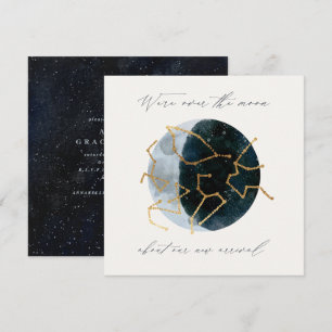 Modern skript vattenfärg måne star celestial