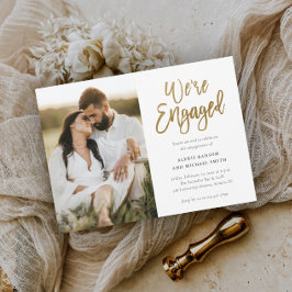 Modern skript Vi är engagerad i Photo Förlovningsf Inbjudningar