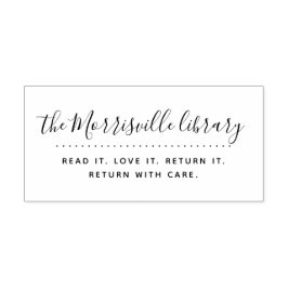 Modern skriptAnpassningsbar Bibliotek Retur med va Stämpel