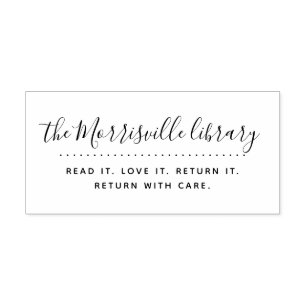 Modern skriptAnpassningsbar Bibliotek Retur med va Stämpel